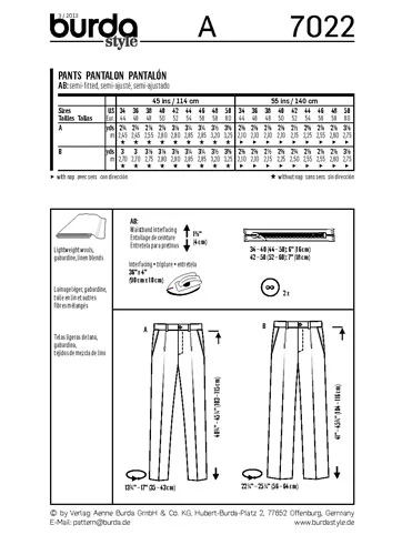 BURDA - 7022 Mens Pants - Image 3