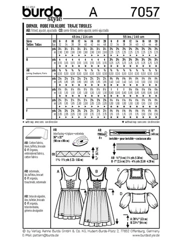 BURDA - 7057 Costume Ladies Folklore - Image 3