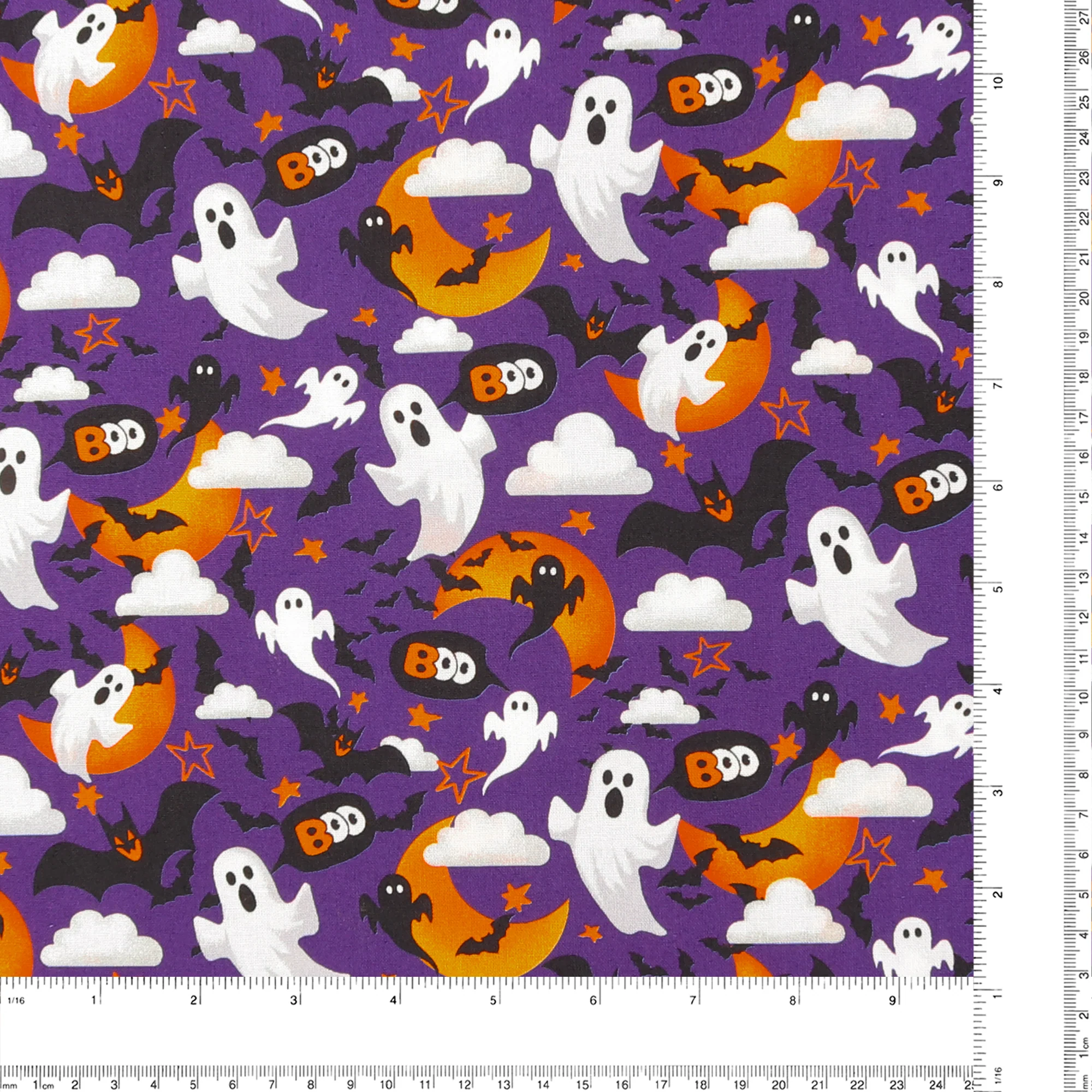 Printed Cotton - Haunted Halloween - 009 - Purple - Image 3